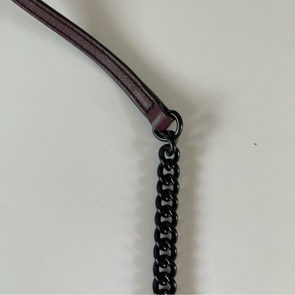 Rebecca Minkoff Womens Chevron Quilted Love Crossbody Purple Chain Strap Small - Picture 13 of 14